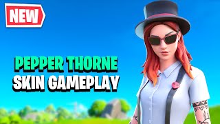 NEW FORTNITE PEPPER THORNE SKIN GAMEPLAY with ORBITAL ABDUCTOR PICKAXE [upl. by Ecyob167]