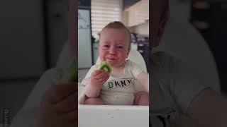 Baby Tries Kiwi For The First Time 🥝😂 [upl. by Lal]