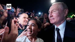 Putin mingles with people on Dagestan visit [upl. by Anikas]