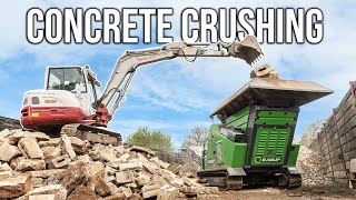 CONCRETE CRUSHER AT WORK  But how much can it crush [upl. by Asirac603]