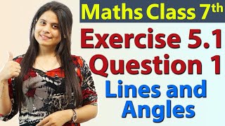 Q 1 Ex 51  Lines and Angles  Chapter 5  Maths Class 7th  NCERT [upl. by Kiker704]