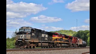 Norfolk Southern 9864 Leads Kansas City Southern 4160 amp C P 8817 Tank Cars Big Beaver Pa 9 2024 [upl. by Belda]