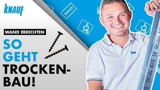 Trockenbauwand bauen  Teil 2 Unterkonstruktion der Ständerwand errichten [upl. by Aiyekal]