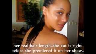 Tyra Banks REAL HAIR revealed plus other hair styles [upl. by Llydnek571]