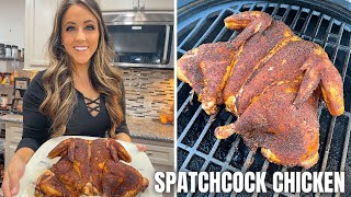 Making a Spatchcock Chicken on the Pellet Grill  Super Easy [upl. by Nahtal]