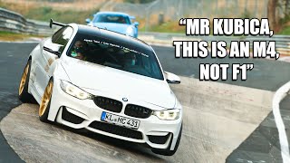 F1 Driver Robert Kubica in BMW M4 on the Nürburgring  FastampFun [upl. by Nnylatsirk739]