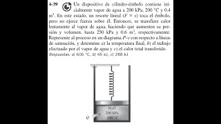 Ejercicio 439  CilindroEmbolo con resortes  Interpolación Picante  Termodinámica [upl. by Kcirddot]