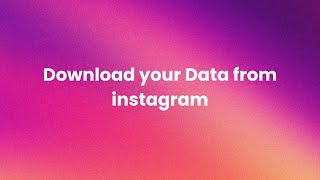 How to download your infrmation from Instagram  Desktop [upl. by Rekrap]