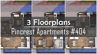 Pinecrest Apartments  404  3 Floorplans  The Sims 4  ts4 [upl. by Elleral]