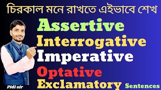 Types of Sentences in Bengali  AssertiveInterrogative ImperativeOptative Exclamatory Sentence [upl. by Reg949]