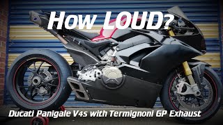 Ducati V4s Termignoni Race GP Exhaust sound LOUD noise [upl. by Santana]