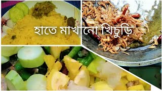 সবজি খিচুড়ি রেসিপি। হাতে মাখিয়ে সবজি খিচুড়ি রান্না। How to make vagetable khichuri [upl. by Curkell]