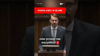 quotProszę o powstaniequot Minuta ciszy w Sejmie [upl. by Llieno]