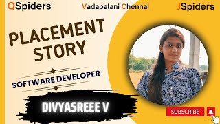 Success story of MsDivyasree V as a software Engineer Qspiders vadapalani Chennai [upl. by Cchaddie399]