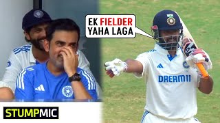 Stump Mic🎙️ Gautam Gambhirs amazing reaction when Rishabh Pant settled Bangladeshs fielding [upl. by Vrablik]