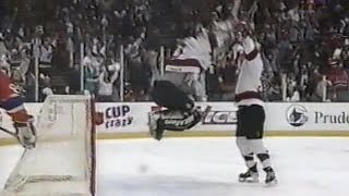 Martin Brodeur goal against Canadiens in Playoffs Apr 17 1997 [upl. by Mialliw]