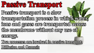 Passive transport and its types [upl. by Wilde]