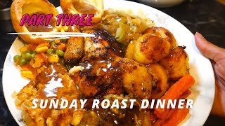 HOW TO MAKE A SUNDAY ROAST DINNER  CARVING ROAST CHICKEN MAKING GRAVY DISH UP amp MUKBANG  PART 3 [upl. by Nnylyahs]