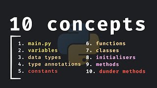 10 Important Python Concepts In 20 Minutes [upl. by Richarda459]