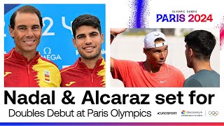 SPANISH GREATS Rafael Nadal amp Carlos Alcaraz prepare for doubles debut at Paris Olympics 🇪🇸 [upl. by Esmond]