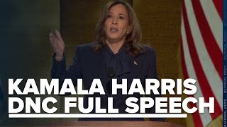 Vice President Kamala Harris accepts Democratic presidential nominee in DNC speech [upl. by Amabil]