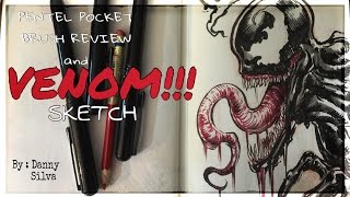 Pentel Pocket Brush Review amp Venom Sketch [upl. by Suirtemid467]