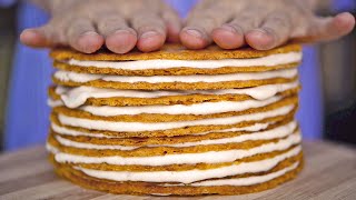 The Best Russian Honey Cake  Medovik Cake  Juicy and Soft  10 Steps Recipe  Subtitles [upl. by Rohpotsirhc760]