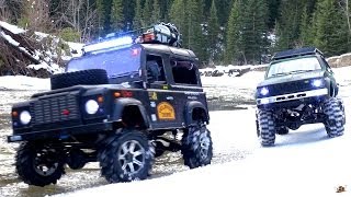 RC ADVENTURES  Gelände II 4x4 Defender D90 amp Toyota Hilux Trail Finder 2  Icy Scale RC Trucks [upl. by Attolrahc812]