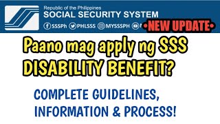 Paano mag apply ng SSS DISABILITY BENEFIT ONLINE COMPLETE INFORMATION [upl. by Anelrahs171]