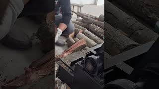 Rural areas use wood splitters to save time shorts machine woodcutting woodwork [upl. by Qifahs681]