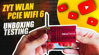 Ziyituod WLAN PCIe WiFi 6 Card AX210  Bluetooth 52 Unboxing amp Speedtesting [upl. by Aynotal748]