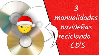 3 adornos navideños con CD’S 3 Ideas para navidad con CD’S [upl. by Agarhs]