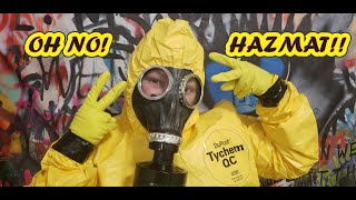 DuPont Tychem QC Hazmat Suit Rubber Gloves Gas Mask Unboxing Show amp Tell ☠️💛💀🖤😉 [upl. by Stark]