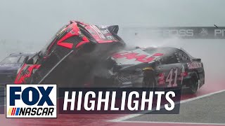 Cole Custer’s car bursts into flames after BIG wreck at COTA  NASCAR ON FOX HIGHLIGHTS [upl. by Aitselec712]