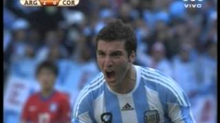 Argentina 4 Corea del Sur 1 Mundial Sudafrica 2010 Los goles Relato Vignolo [upl. by Natsreik]