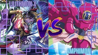 DIGIMON TCG EX07BT17GAMEPLAY LILITHMONX VS AMPHIMON [upl. by Pfeifer]