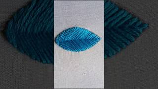 Fishbone Stitch leafdesign easyembroidery easy [upl. by Barbra]