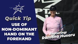 USPTA Quick Tip  NonDominant Hand on the Forehand [upl. by Ansilme]