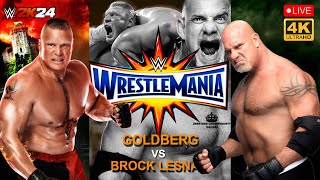 Brock Lesnar vs Goldberg  WWE Universal Championship No Holds Barred Match WWE2K24 [upl. by Jilleen]