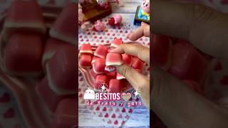 Besitos de fresa y nata receta para hacerlos en casa 💖🌸 recetas recetasfaciles kawaii [upl. by Balfore370]