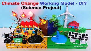 global warming  green house effect climate change working model  pollution  howtofunda [upl. by Crisey]