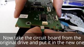 Xbox 360 SlimReplace HitachiLG DL10N DVDDrivePCB Swap  Without Flashing  Tutorial [upl. by Nikolia]