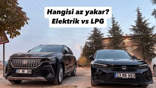 Elektrik vs LPG  Hangisi daha az yakar  TOGG T10X V1 Standart vs Honda Civic 15 Turbo LPG [upl. by Klarika24]