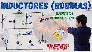 INDUCTORES en CORRIENTE DIRECTA ➤ 2 EJERCICIOS RESUELTOS INDUCTORES en DC 😱 Esto NO LO SABIAS 💥 [upl. by Cheadle]