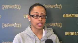 USF Basketball Player Rheina Ale Talks About USANA [upl. by Atneuqal945]