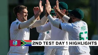 wi vs sa 2nd test 2024 day 1 highlights  west indies vs south africa 2nd test day 1 highlights 2024 [upl. by Bakki]