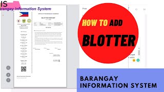 Barangay Information System How to add Blotter [upl. by Ner]