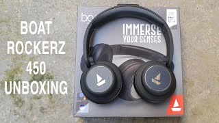 Boat Rockerz 450 Bluetooth headphone unboxing and Review Hindi [upl. by Rhpotsirhc882]