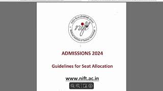 NIFT 2024 Counselling Process I NIFT Hostel Details I FloatSlide and Freeze Option [upl. by Dolley]