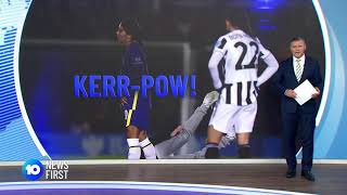 Sam Kerr  Football Pitch Invader  10 News First [upl. by Lebana]